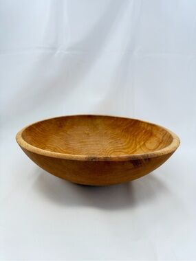 CG Granville Vermont Turned Wood Out of Round Dough Bowl 14” Rustic Farmhouse